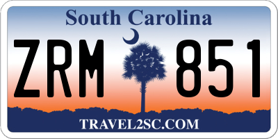 SC license plate ZRM851
