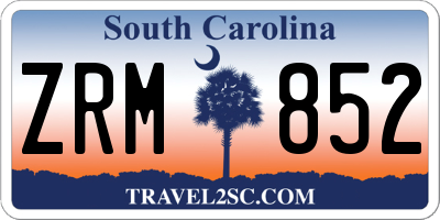 SC license plate ZRM852