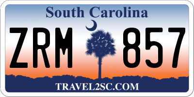 SC license plate ZRM857