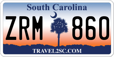 SC license plate ZRM860