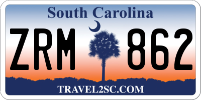 SC license plate ZRM862