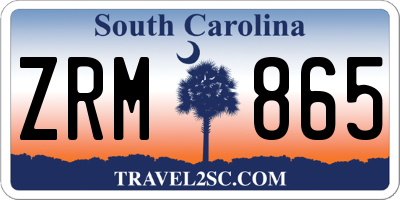 SC license plate ZRM865