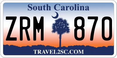 SC license plate ZRM870
