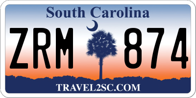 SC license plate ZRM874