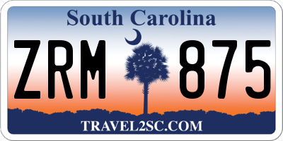 SC license plate ZRM875