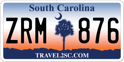 SC license plate ZRM876