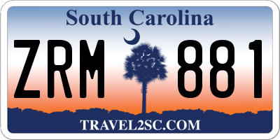 SC license plate ZRM881