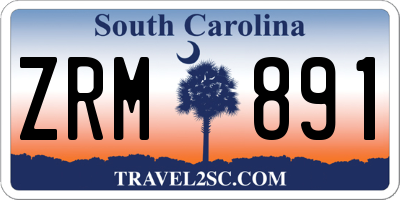 SC license plate ZRM891