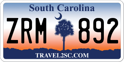 SC license plate ZRM892