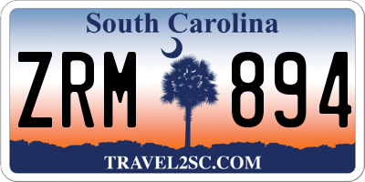 SC license plate ZRM894