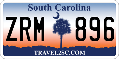 SC license plate ZRM896