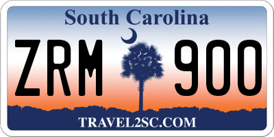 SC license plate ZRM900