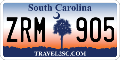SC license plate ZRM905