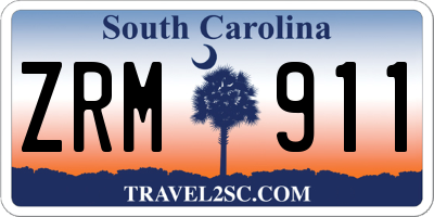 SC license plate ZRM911