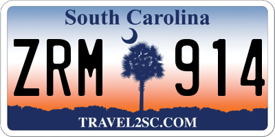 SC license plate ZRM914