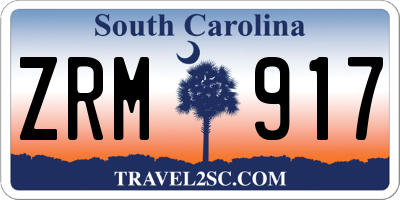 SC license plate ZRM917