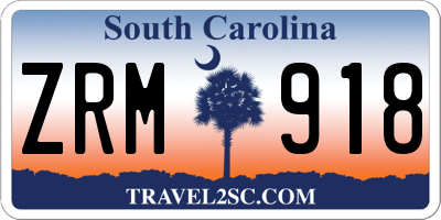 SC license plate ZRM918