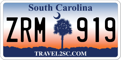 SC license plate ZRM919