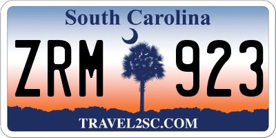SC license plate ZRM923
