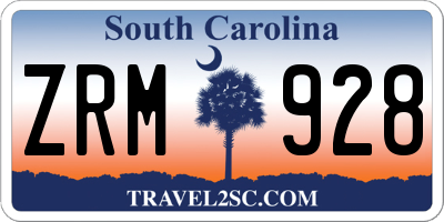 SC license plate ZRM928