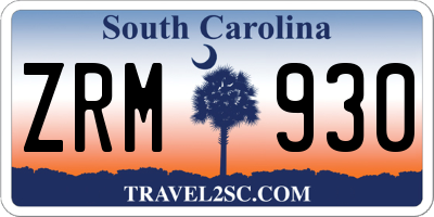 SC license plate ZRM930