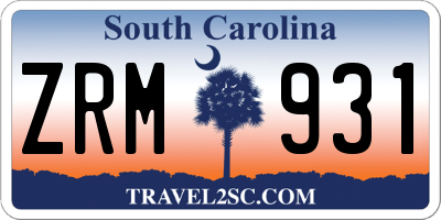 SC license plate ZRM931