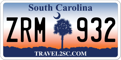 SC license plate ZRM932