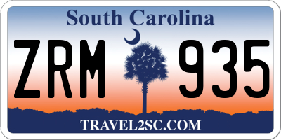 SC license plate ZRM935