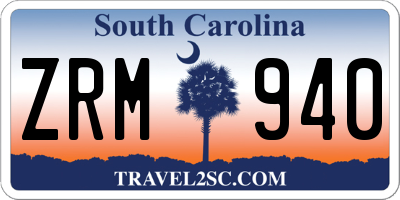 SC license plate ZRM940