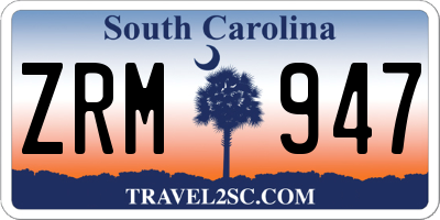 SC license plate ZRM947
