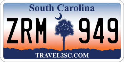 SC license plate ZRM949