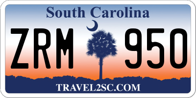 SC license plate ZRM950