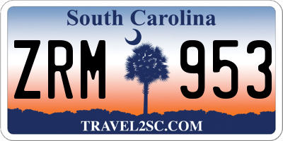 SC license plate ZRM953
