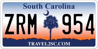 SC license plate ZRM954