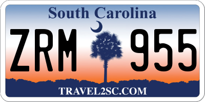 SC license plate ZRM955