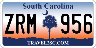 SC license plate ZRM956