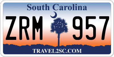 SC license plate ZRM957