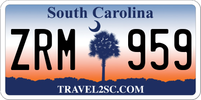 SC license plate ZRM959