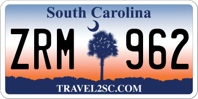 SC license plate ZRM962