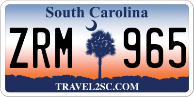 SC license plate ZRM965