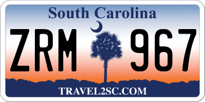 SC license plate ZRM967