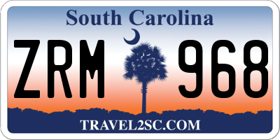 SC license plate ZRM968