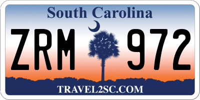 SC license plate ZRM972