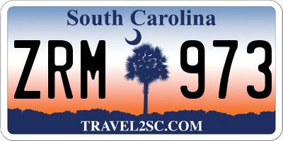 SC license plate ZRM973