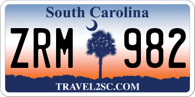 SC license plate ZRM982