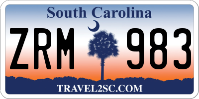 SC license plate ZRM983