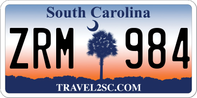 SC license plate ZRM984