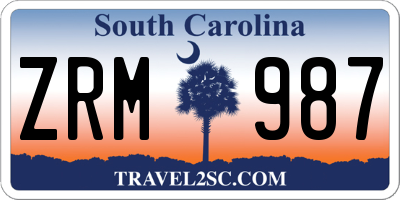 SC license plate ZRM987