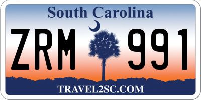 SC license plate ZRM991