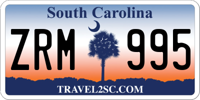 SC license plate ZRM995